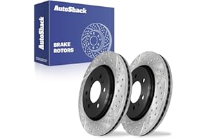 AUTO SHACK AutoShack Front Drilled & Slotted Brake Rotors | Replacement for 2007-2021 Ford Expedition 2010-2020 F-150 2007-2023 Lincoln Navigator 3.5L 5.0L 4WD AWD RWD | E-Coated | 2-PC Set | ShadowGuard