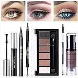 BONNIE CHOICE 6 PCS Eye Makeup Kits for Women, Eye Makeup Set for Beginners, Includes Eyebrow Pencil, Eyeliner Pen, Mascara, Eyeshadow Palette, Eyebrow Gel and Eyebrow Brush