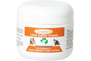 Healthy Paw Life's Lime Sulfur Pet Skin Cream (2 oz) - Pet Care and Veterinary Treatment for Itchy and Dry Skin - Safe Solution for Dog, Cat, Puppy, Kitten, Horse