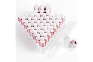Easeen 50 Pcs Sample Dropper Bottles, 3ml Mini Dropper Bottles with 2 Pcs Plastic Droppers for Traveling Essential Oils DIY Cosmetic Liquid Sample Perfume (Rose Gold)