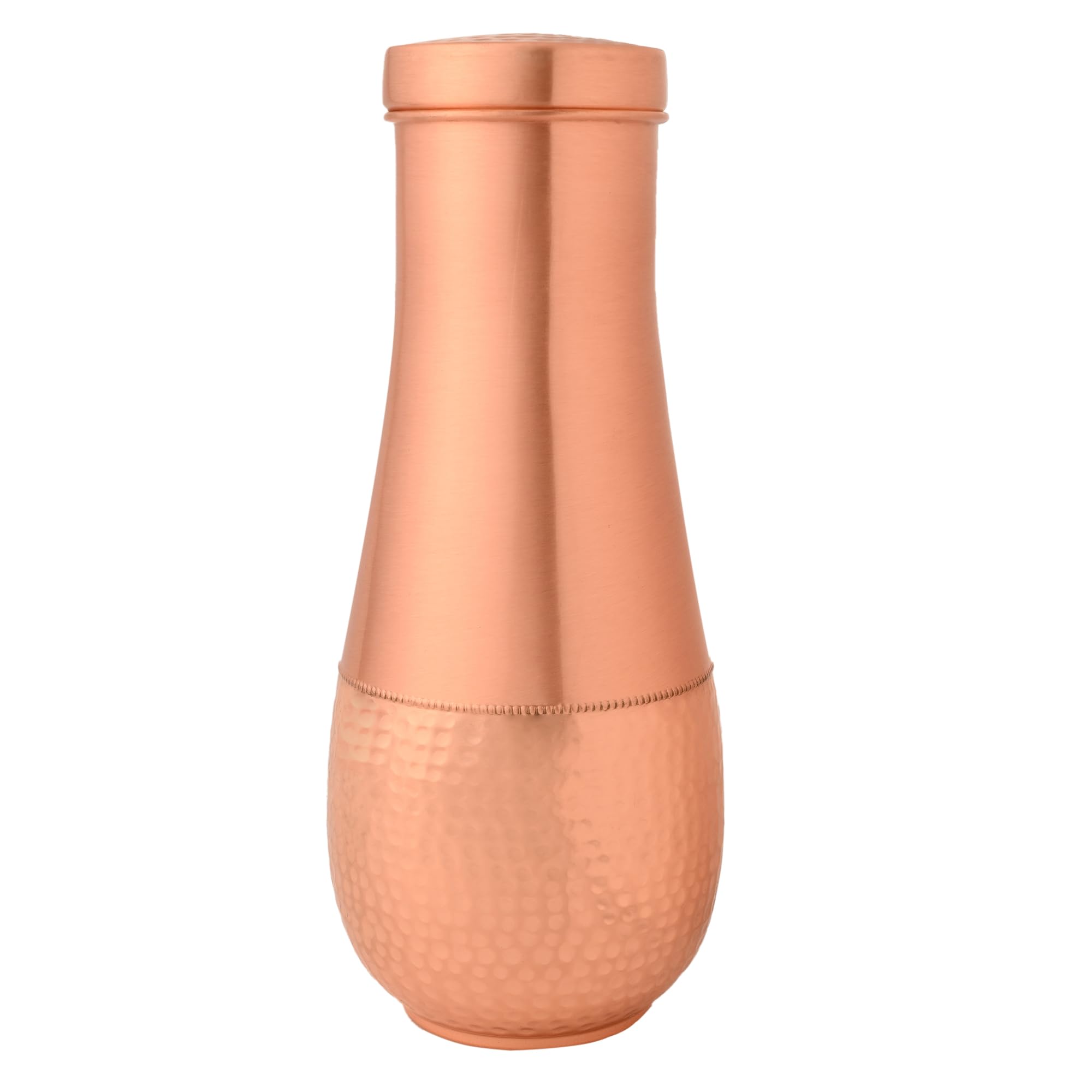 Pure Copper Bed Side Carafe for Ayurveda Health Benefits - 1800 Ml Capacity
