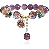 Embtrem Crystal Bracelet for Women Pink Strawberry Quartz Beads Trendy Charm Stretch Adjustable Healing Jewelry Gifts for Birthday Christmas