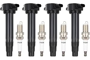 ECCPP UF-557 4 ignition coils with 4 iridium Spark Plugs for Dodge for Jeep Caliber Patriot Compass 1.8L 2.0L 2.4L IC637 UF557 C1587