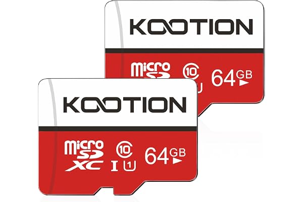 KOOTION 64GB Micro SD Card 2 Pack, Micro SDXC Memory Card Class 10 Micro SD Cards UHS-I, C10, U1, High Speed TF Flash Card with Adapter