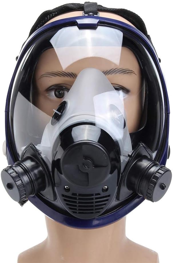 Dfghbn Industrial Chemical Gas Mask 3 in 1 Function Supplied Air Fed System Respirator 6800 Full Face Clear Gas Gas Mask (Color : Clear, Size : One size)