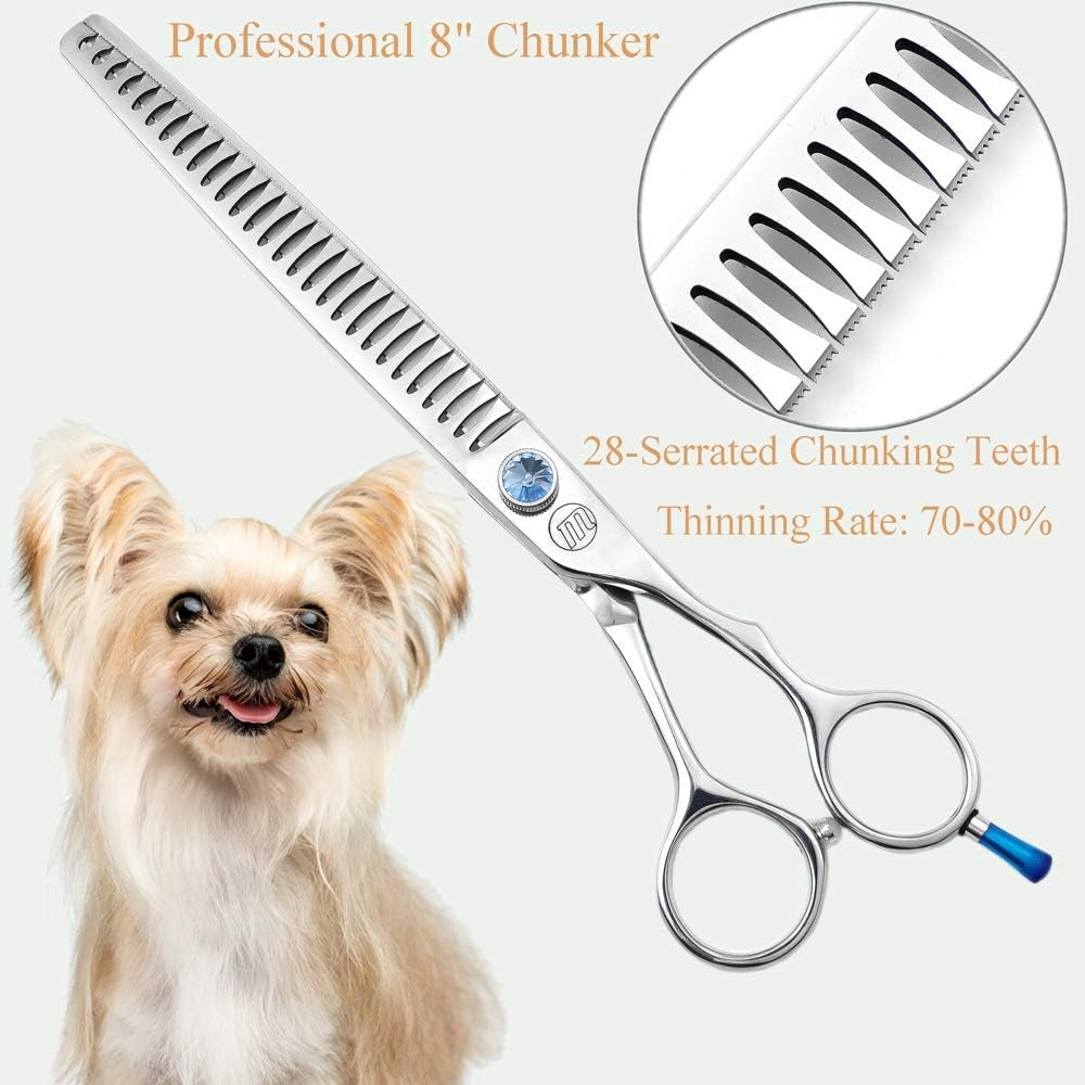Dog Grooming Straight, Curved, Thinning/Blending/Chunking Scissors Kit, JP-440C Stainless Steel Pet Cat Hair Cutting/Trimming Shears - Image 3