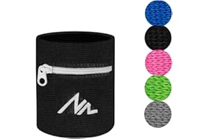 NEWZILL Wrist Wallet (Wristband) with Zipper - Cotton Sweatbands for Men & Women, Ideal for Running, Walking, Basketball, Football, Tennis, Hiking, Workout, and More