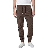 ITALYMORN Mens Khaki Joggers Casual Cargo Joggers Black Cargo Pants Drawstring Waist