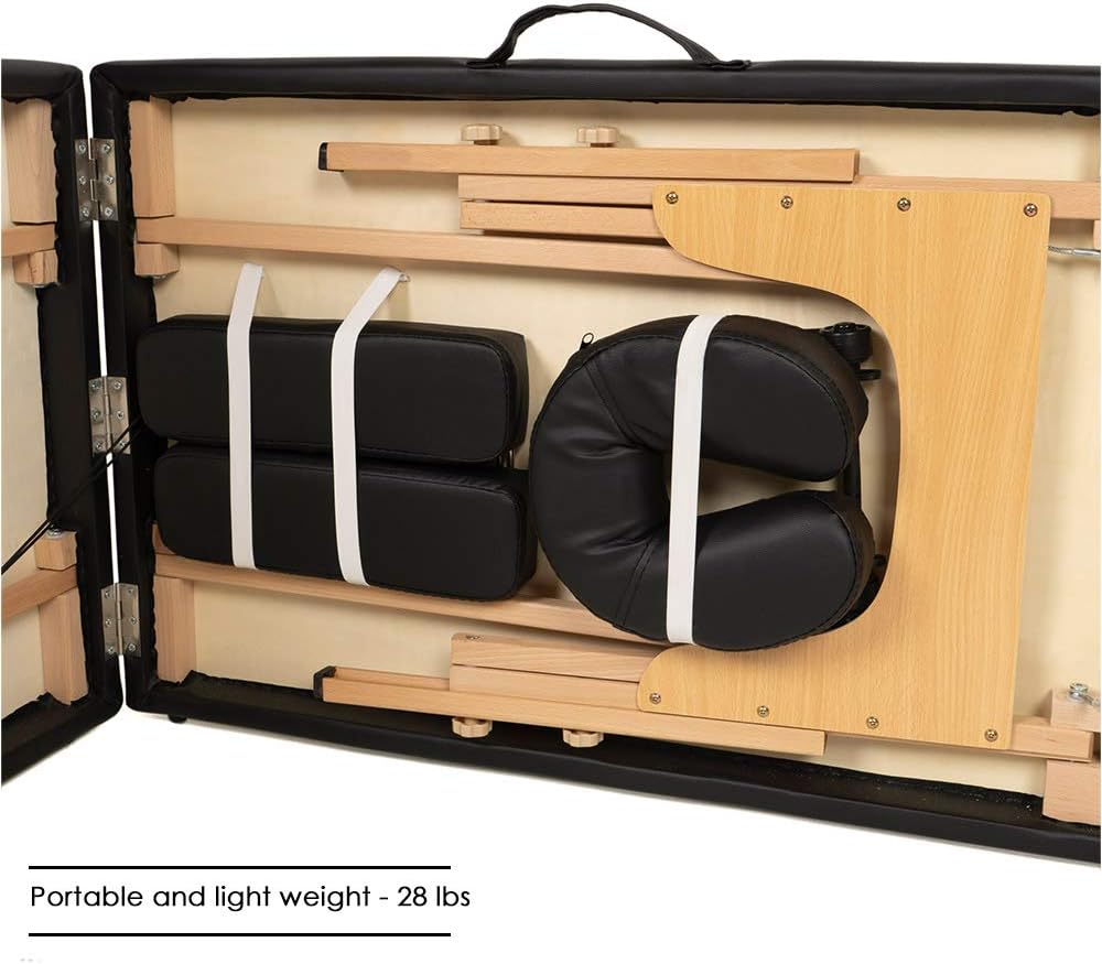Massage Table Massage Bed Spa Bed 84 Inches Long Portable 2 Folding W/Carry Case Table Heigh Adjustable Salon Bed Face Cradle Bed: Health & Personal Care