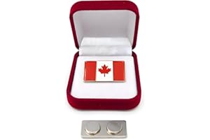 Canada Flag Magnetic Lapel Pin – No Puncture Magnet Back – Premium Enamel Maple Leaf Pin – Secure Hold for Suits, Jackets & U