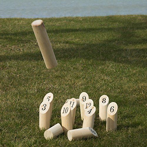Hey! Play! Wooden Throwing Set, 12 Numbered Pins