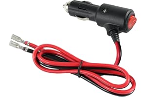 SPARKING 12Volt Replacement Cigarette Lighter Male Plug with On Off Switch - 2FT 12V Fused 15amp Cigarette Male Plug with 16A