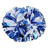 Hooshing 2PCS Pom Poms Cheerleading Blue and White