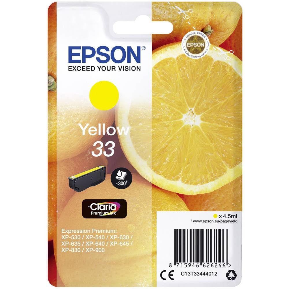 Epson 33 Yellow Oranges, Genuine, Claria Premium Ink