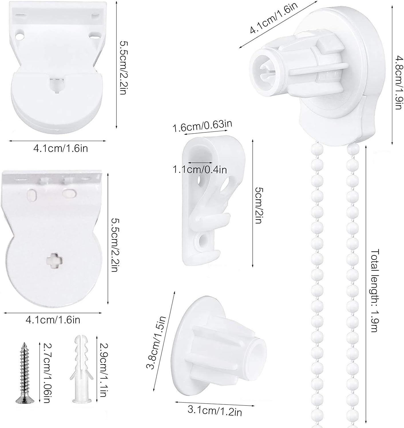 Roller Blind Fittings Replacement Repair Kit, NETUME 25mm Window