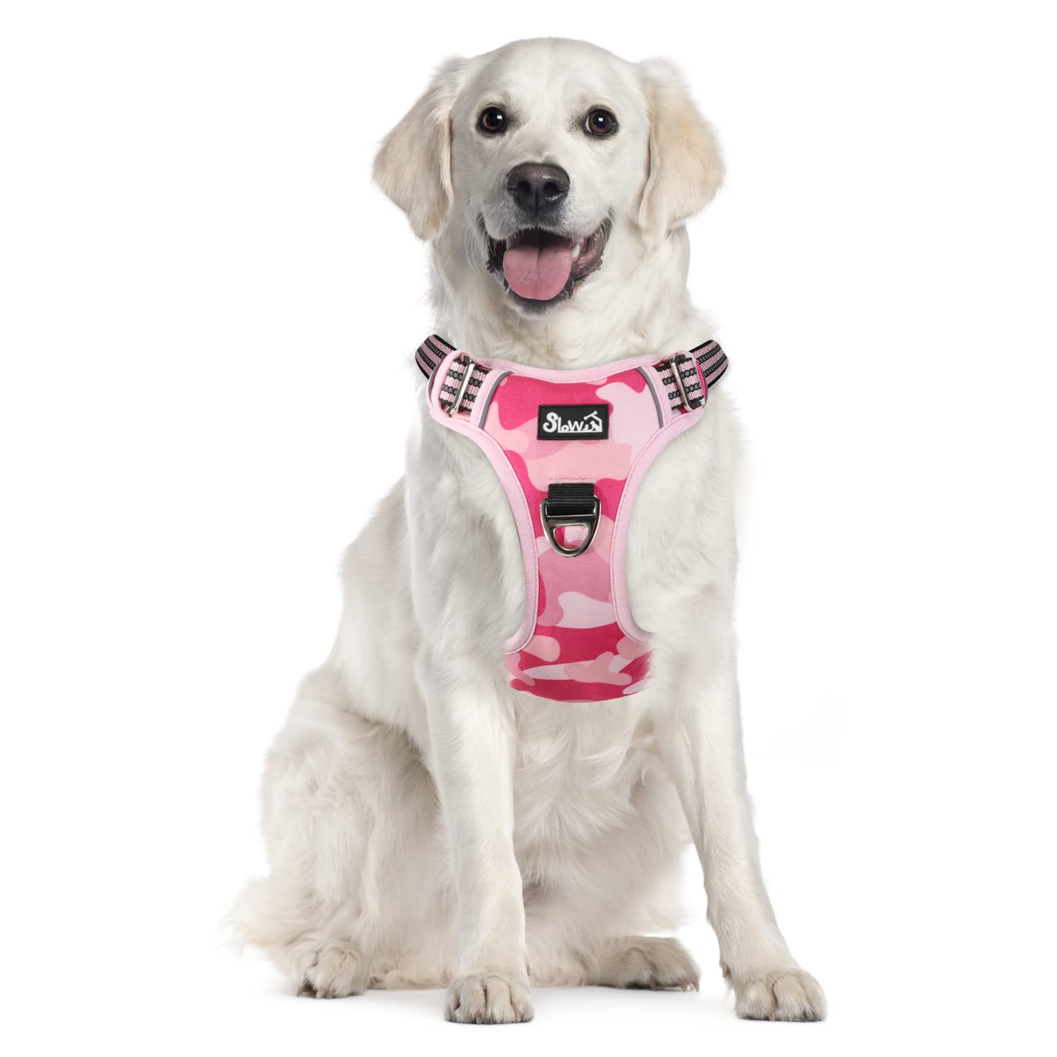 Eyein Dog Harness Large Dog, Anti Pull Adjustable Heavy Duty Pet Vest with 2 Clips, Easy Control Escape Proof Puppy Harness with Soft Padded Handle Reflective for Outdoor Training Walking, XL
