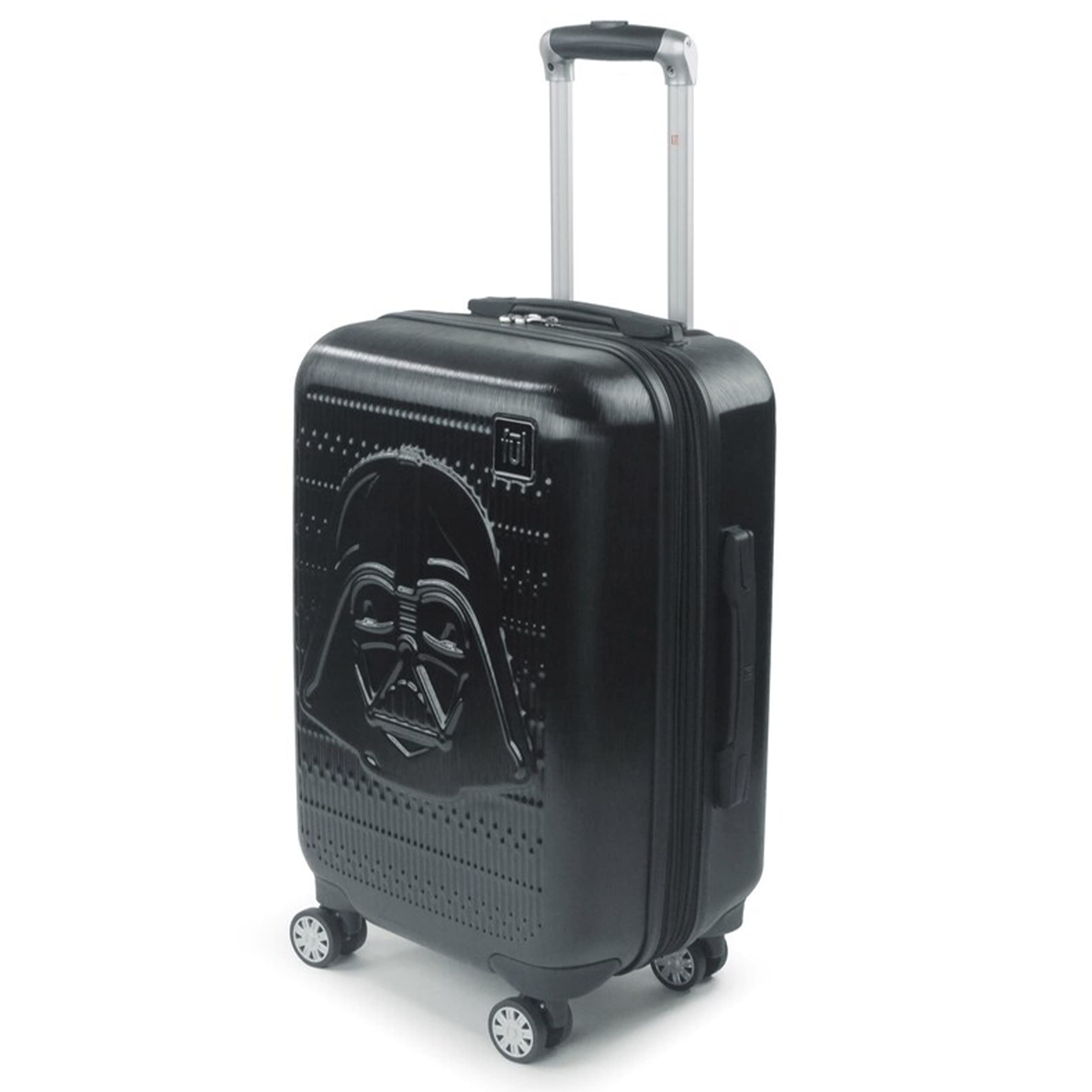 FUL Star Wars Darth Vader Rolling Luggage, Embossed Hardshell Carry On Suitcase with Wheels, Black, 22 Inch