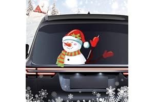 Dreothy Christmas Decor Snowman Waving Arm Stickers Rear Wiper Decal Waterproof PVC Rear Windshield Wiper Stickers for Cars Window Decals Rear Wiper Vehicle Tags for Wiper Blade Decal (Snowman)
