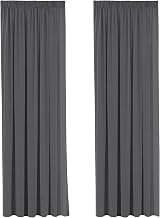 H.Versailtex Blackout Curtains 2 Panels Charcoal Grey 66x90 Pencil Pleat