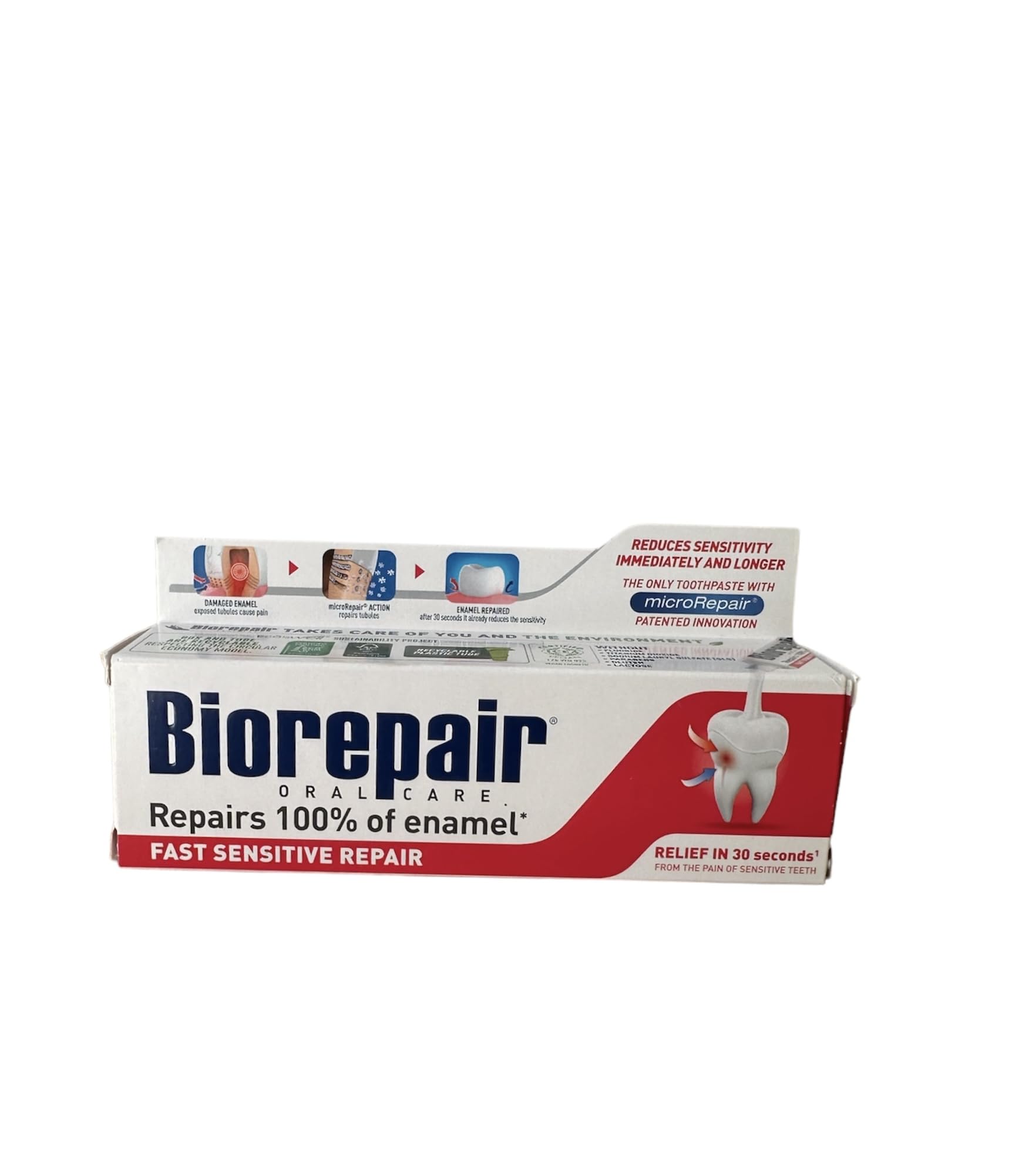 biorepair fast sensitive toothpaste 75ml (pack of two) repairs damaged tooth enamel and prevents plaque and tartar from forming – helping to prevent decay before it can start.