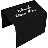 Cape Marine Gunwale Covers - Watch Your Step (Medium) 18x38 Black with Silver Embroidery