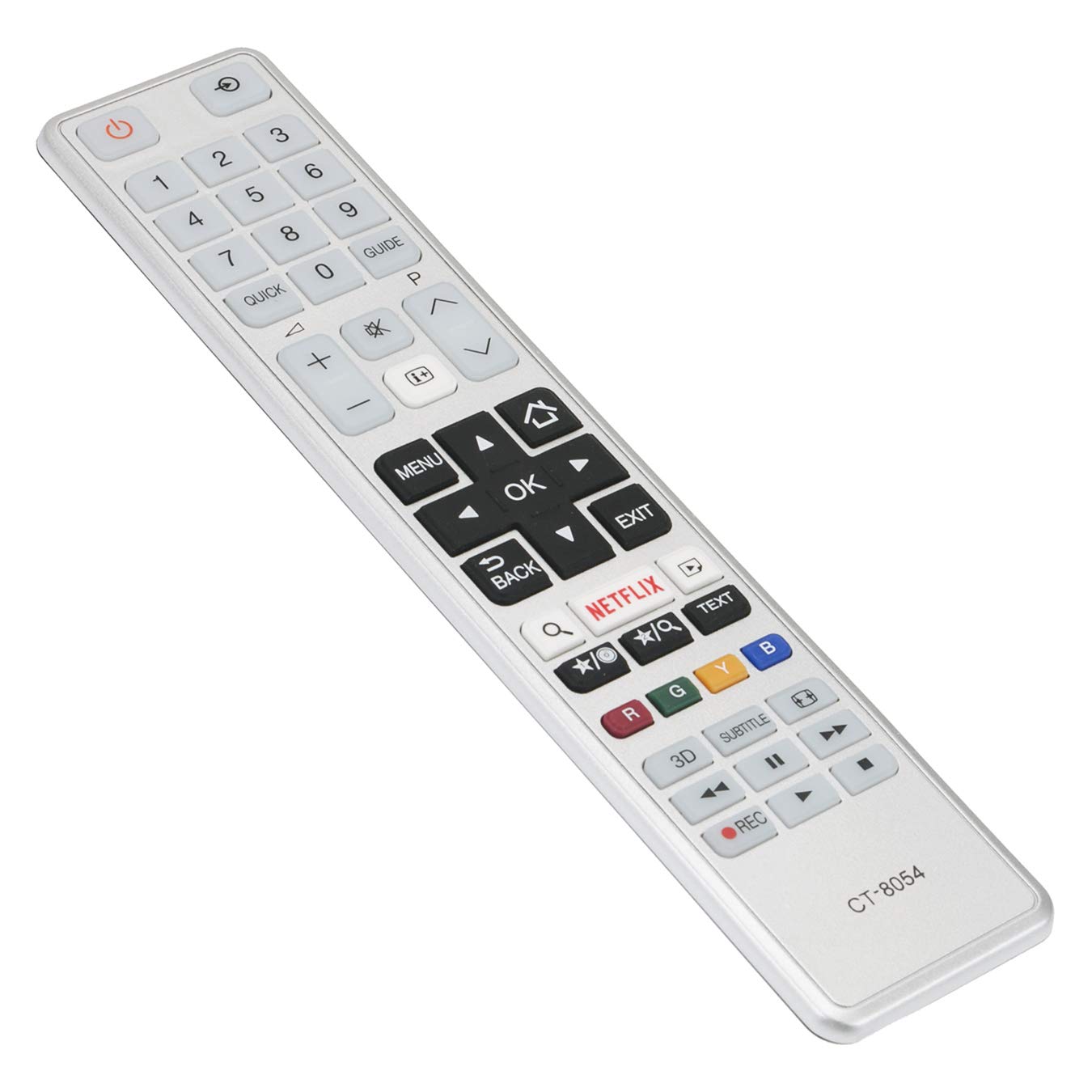 VINABTY CT-8054 WHITE Replacement Remote Control Fit for Toshiba Smart Full HDTV 24W3663DG 24W3753DG 28W3763DG 32L3763DG 32W3763DG 43L3663DG 43L3763DG 48L3663DG 55L3663DG 55L3763DG
