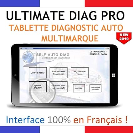 Ultimate Diag Pro – Koffer Diagnose + Tablet PC 8 Zoll Windows 10 – Schnittstelle geeignet für – Autocom Delphi Can Clip Diag