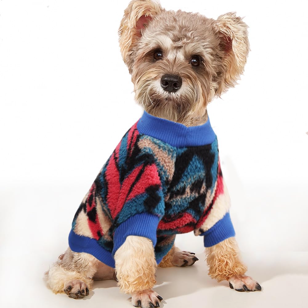 YAODHAOD Dog Jumper for Small Dogs,Fleece Dog Sweaters, Ethnic Style Dog Winter Clothes, Ultra Soft Thermal Winter Warm Puppy Sweatshirt，Pet Pullover Jumper for Boy Girl Dog Outfits (M, pink )