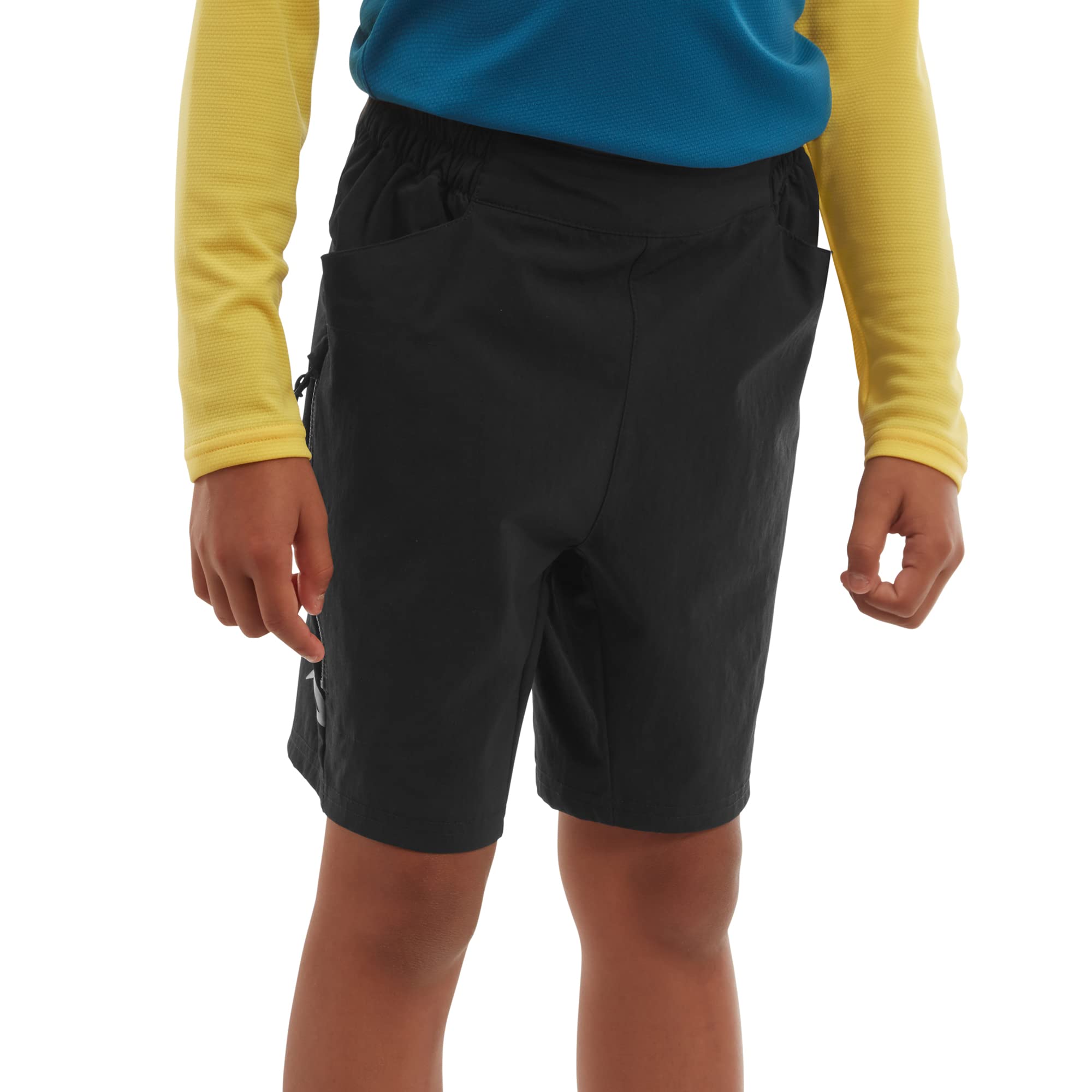 Altura Kids Spark Trail Shorts: Durable Fabric, Adjustable Waistband, Reflective Detailing, Relaxed fit, Ideal for Trails Black