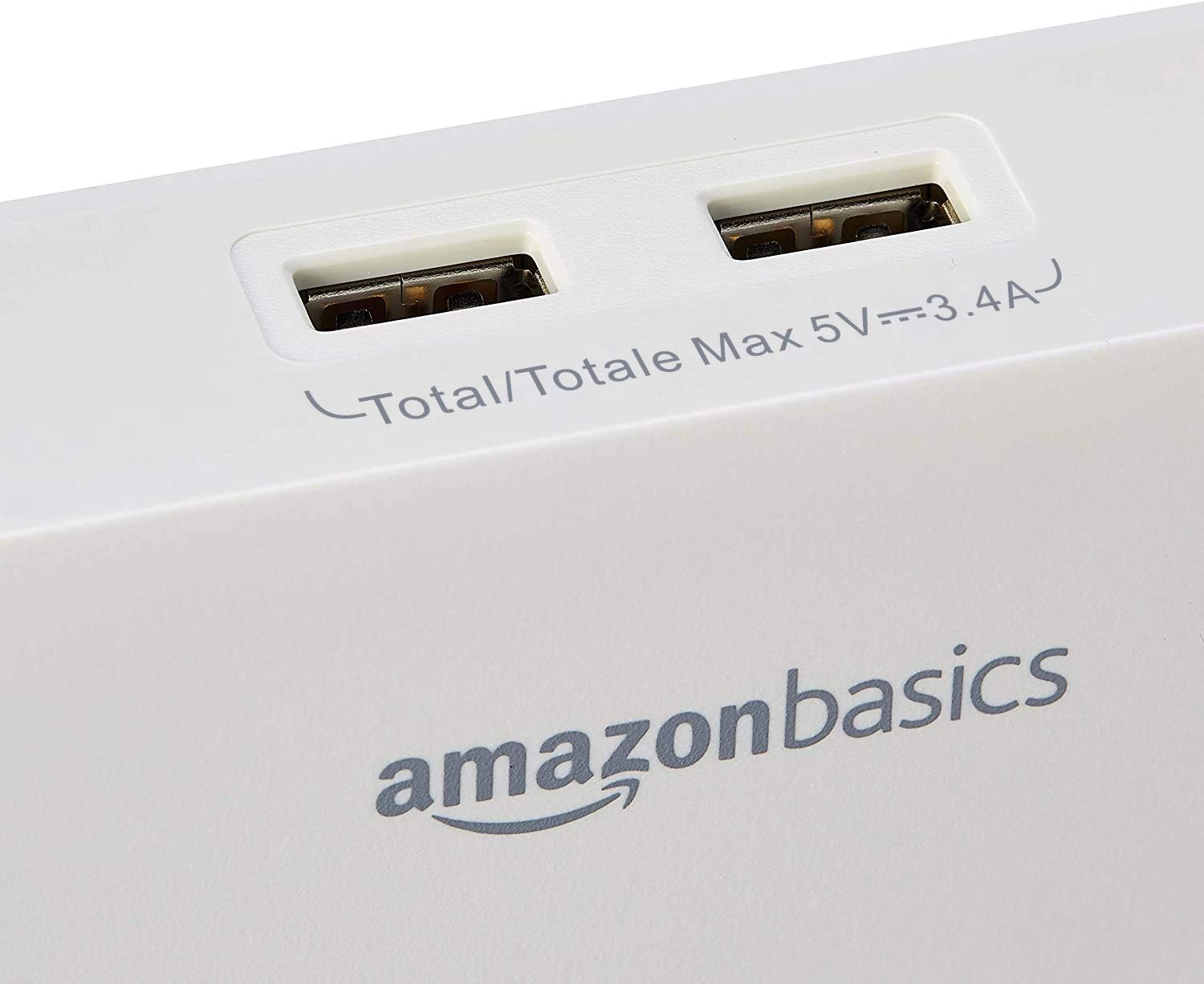  Basics 6 Outlet, Wall Mount Surge Protector, Power Strip, 2 USB ports 3.4A, 1080 Joules: Electronics
