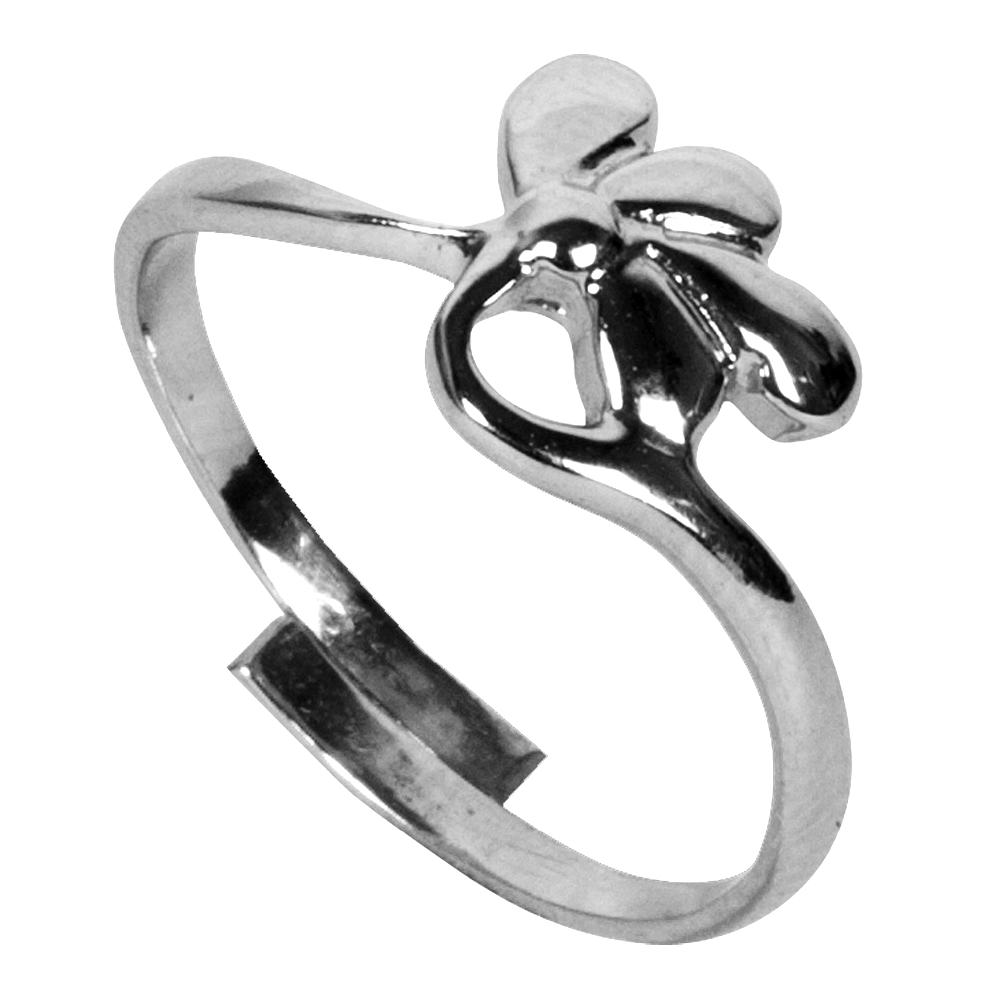 Mnshaa Ring 925 Sterling Silver Rhodium Plated Quattro Petali Design Open Adjustable Finger Toe Ring Knuckle Joint Cuff Thumb Band for Women Girls Beach Jewellery in Gift Box for Anniversary Birthday