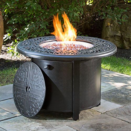 Alfresco Home Kinsale 36" Round Gas Fire Pit/Chat Table with Burner Kit