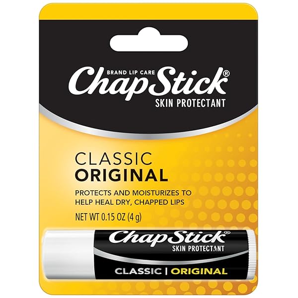 CHAPSTICK CLASSIC ORIGINAL LIP BALM – MOISTURIZING LIP CARE FOR DRY, CRACKED LIPS, 0.15 OZ EA