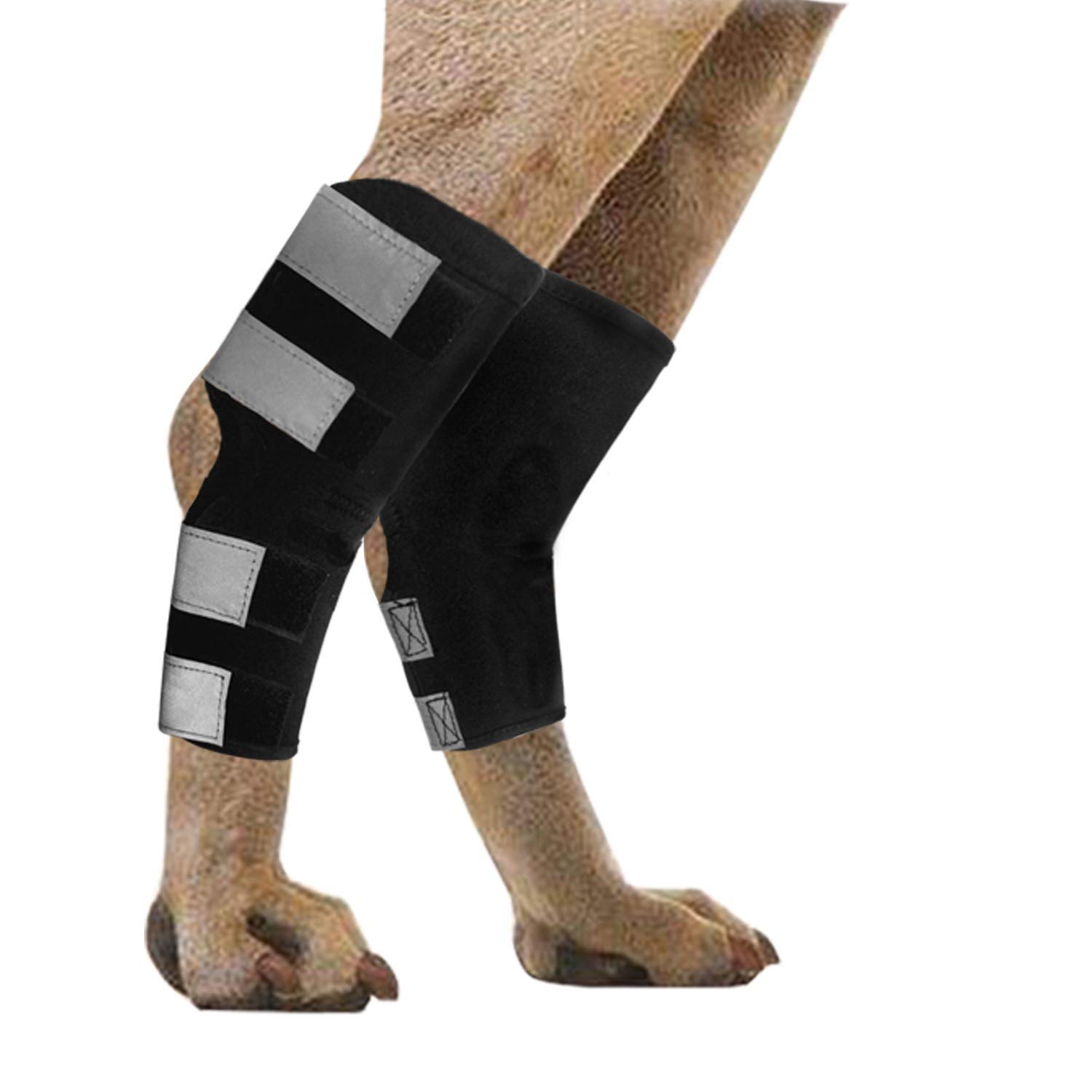 Oumefar Braces Back Legs Dog Support Compression Paw Protective Wraps Joint Sleeves Dog Hock to Help Dogs Recover(M)