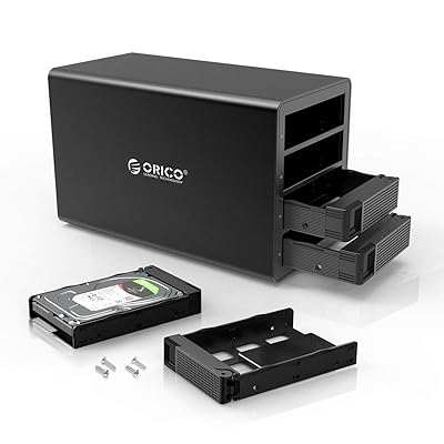 Buy Orico 4 Bay Enclosure 2 5 3 5 Hdd Ssd Enclosure Daisy Chain Usb3 1 Gen2 10gbps Type C Hard Drive Aluminum Case For Sata Disk Up To 64tb 4x16 Support Expansion To 192tb For Data Storage