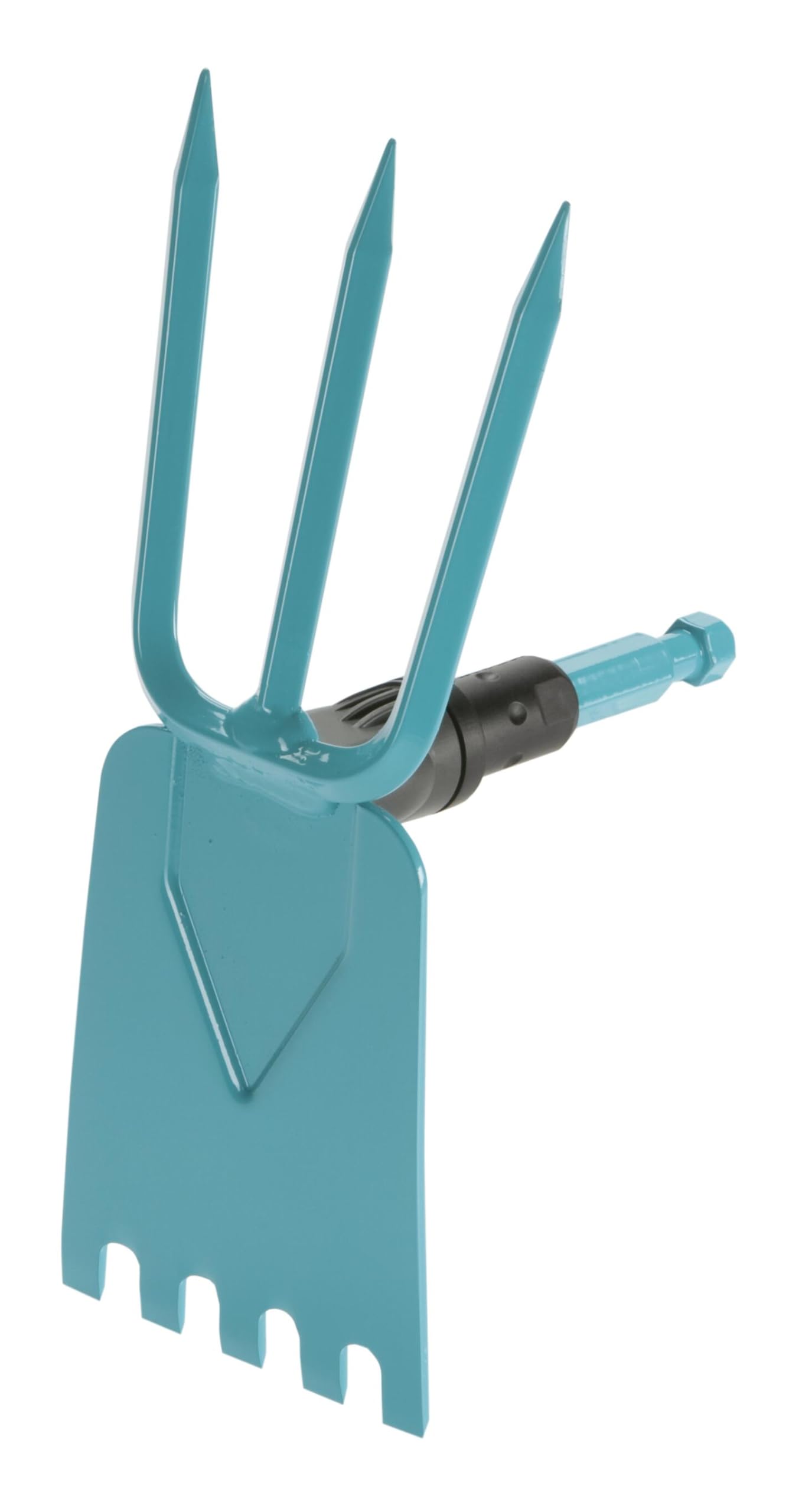 Gardena combisystem garden hoe: Hoe with straight leaf, 3 tines, 9 cm working width, made of high quality high quality steel, thermosetting coated (3219-20)