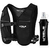 WRELS Running Vest for Women Men,Lightweight Reflective Water Vest with TPU 500ml Soft Flask, Adjustable Chest Straps Running Hydration Vest for Running Cycling Hiking Jogging Marathon