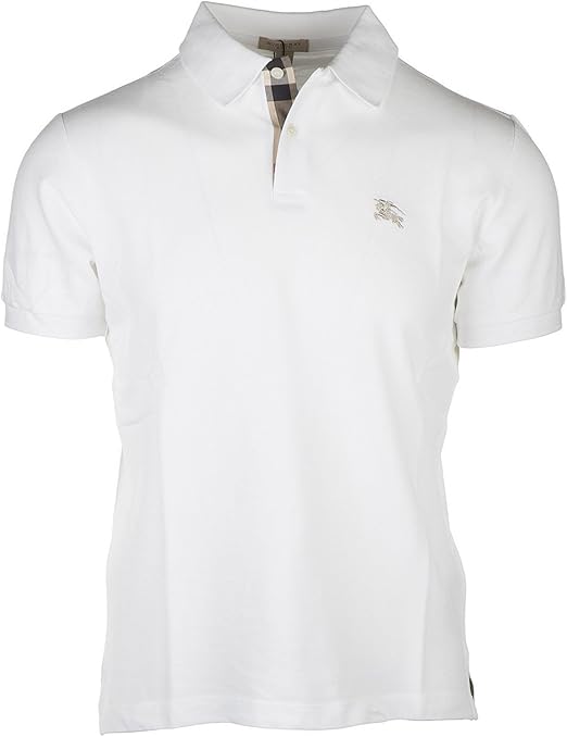 BURBERRY Men's Short Sleeve tShirt Polo Collar White Amazon.co.uk