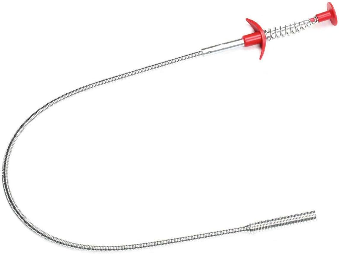 Drain Snake Hair Drain Clog Remover, Flexible Grabber Pickup Tool with Retractable Claw for Bathroom Toilet Kitchen (24 inch)
