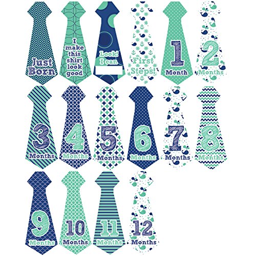 Belly Doodles 16 Necktie Monthly Baby Stickers Nautical