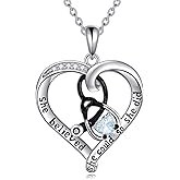 WINNICACA Nurse Gifts 925 Sterling Silver Heart Birthstone Stethoscope Necklace for Women Birthday Graduation Gifts for Nurse Medical Students