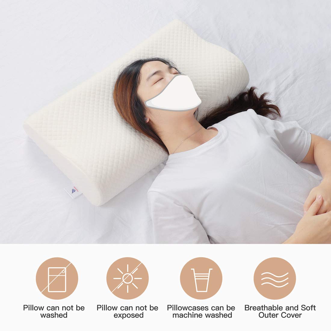 Side Breathable Pillowcase Cervical Neck Back Head Support Pillow