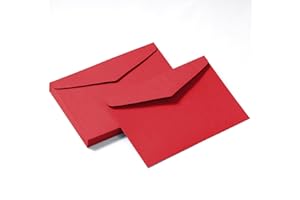 Tanshuqin 50 Pack Red Envelopes 5-1/5 x 7-1/5 Envelopes A7 Invitation Envelopes for Personalize Gift Cards, Wedding, Baby Sho