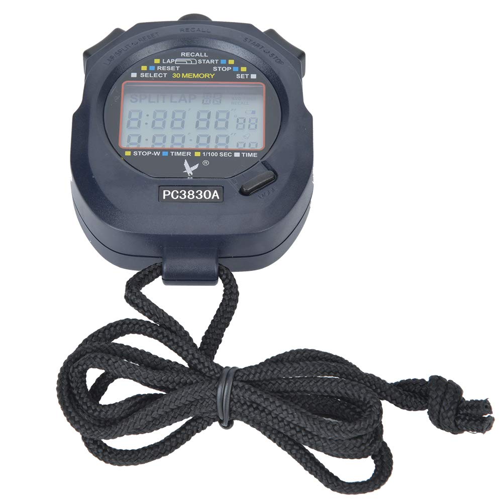 Keenso Professional Timer Stopwatch, PC3830A ABS Sports Running Stopwatch Electronic Track and Field Countdown Stop Watch(0.01) Referees, timekeepers, pedometers Recreational Sports