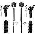 Detroit Axle - 2WD Front 6pc Tie Rods Kit for 1995-2004 Toyota Tacoma, 4 Suspension Outer & Inner Tie Rod Ends 2 Boots 1996 1997 1998 1999 2000 2001 2002 2003 Replacement [5 Lugs]