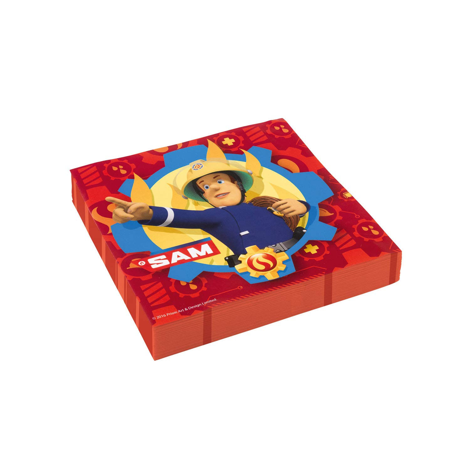 Amscan 9902177 - Fireman Sam Party Luncheon Napkins - 20 Pack, Red