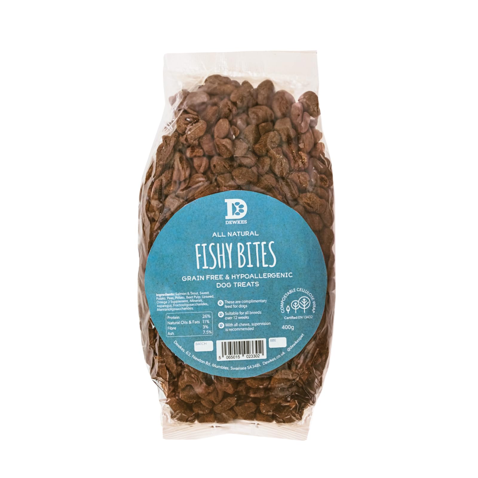 Dewkes Fish Bites | Natural Dog Treats for Small, Medium & Large Dogs | Hypoallergenic & Grain Free Training Treats | Bulk Bag