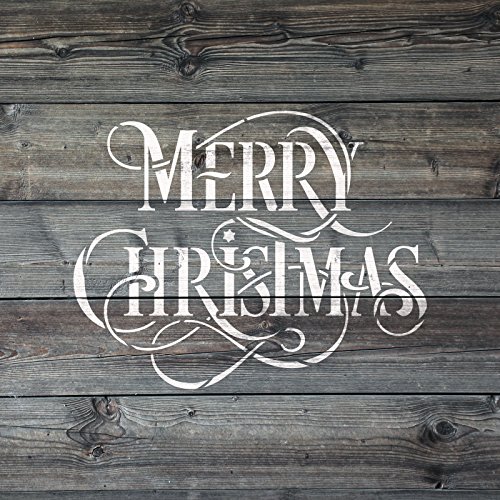 Merry Christmas Stencil Template - Reusable Stencil with Multiple Sizes Available