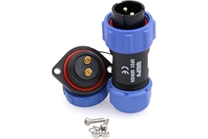 Eonvic Weipu SP21 2-12 Pin Male Plug Female Socket Flange Waterproof IP68 Connector Cable Industrial Circular Solar Electrical Connector (2Pin)