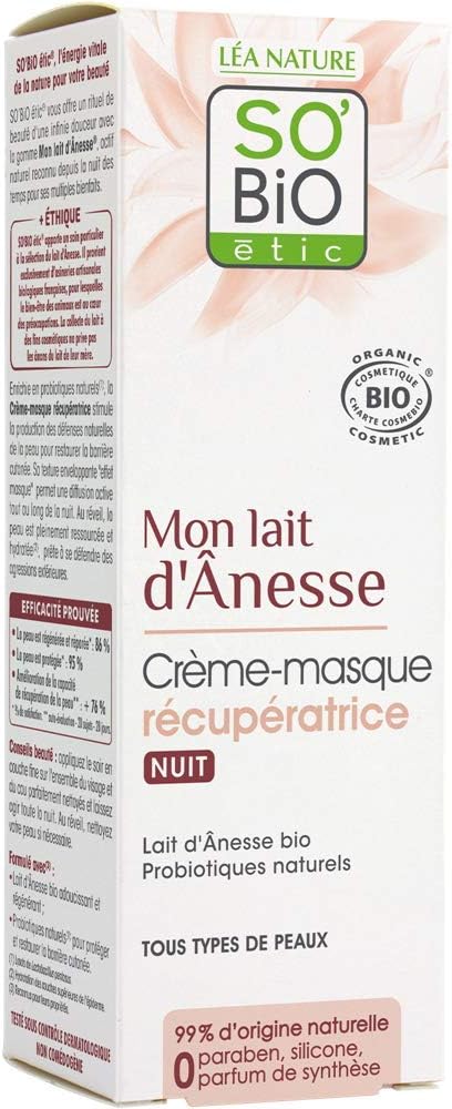 SO'BiO étic Mon Lait D'Anesse Cosmebio Skin Recovery Cream, 50 ml, 50 ml (Pack of 1)